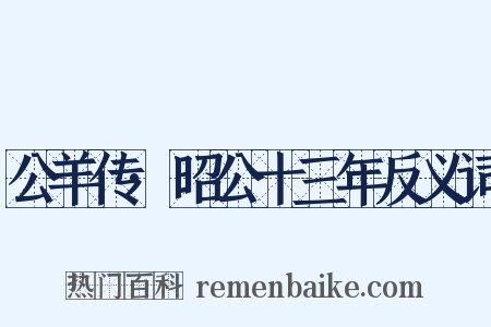 公羊传·昭公十三年反义词是什么意思的图片